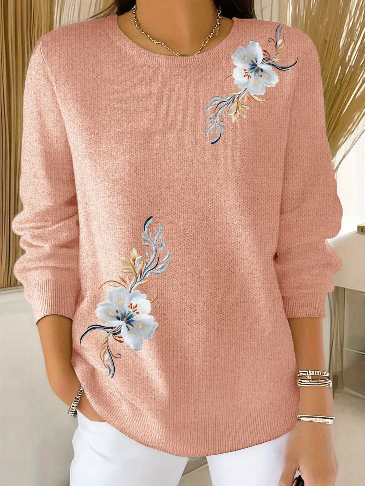 Violeta | Jersey Floral de Manga Larga