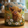 Carmen | Cesto de Ropa Acolchado Vacas Highland y Flores