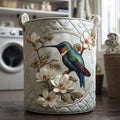 Amparo | Cesto de Ropa Acolchado Colibríes y Encaje