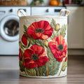 Lola | Cesto de Ropa Acolchado Amapolas Rojas