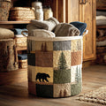 Nieves | Cesto de Ropa Acolchado Bosque Patchwork