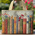 Faustine | Bolso Tote Acolchado Libros y Flores Silvestres