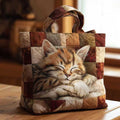 Hilaria | Bolso Tote Acolchado Gatito Naranja Dormilón