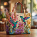 Ermintrude | Bolso Tote Acolchado Jardín de Colibríes