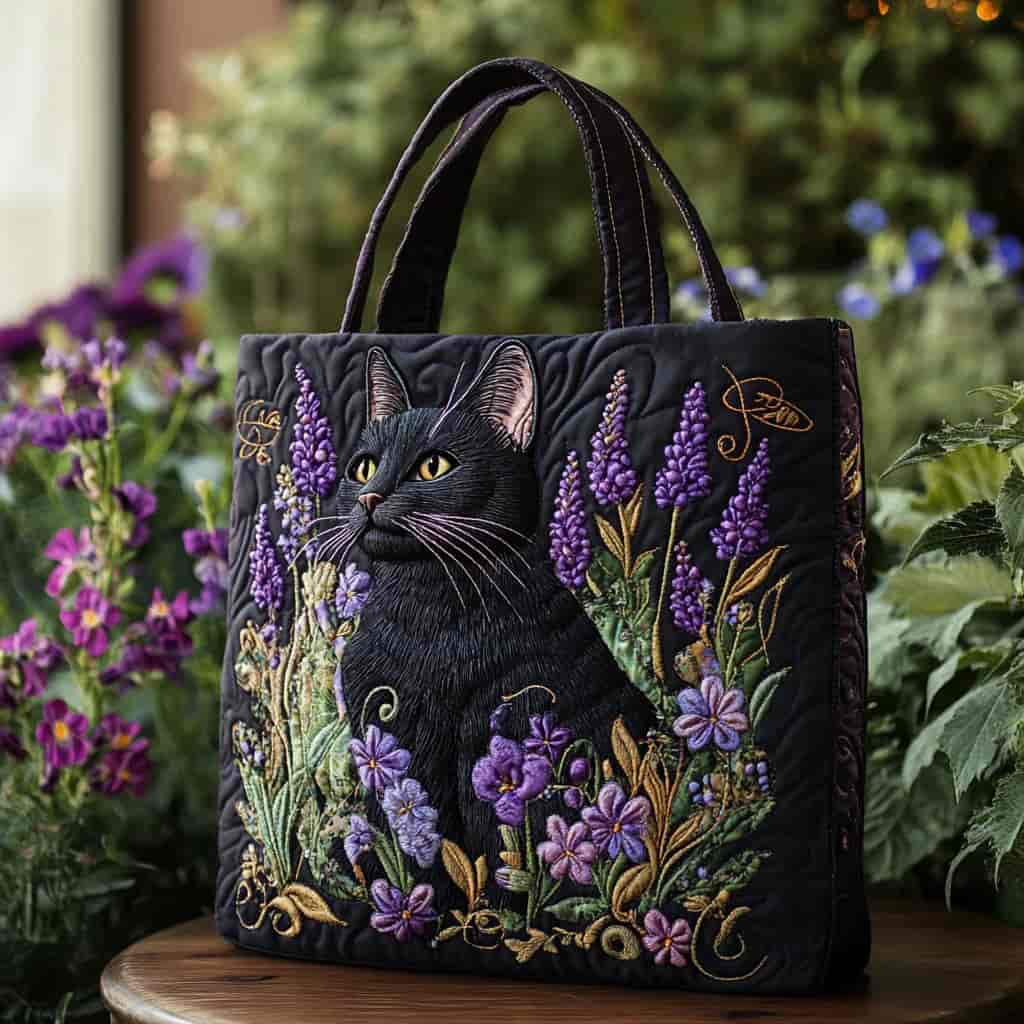 Katharina | Bolso Tote Acolchado Gatos a la Luz de la Luna