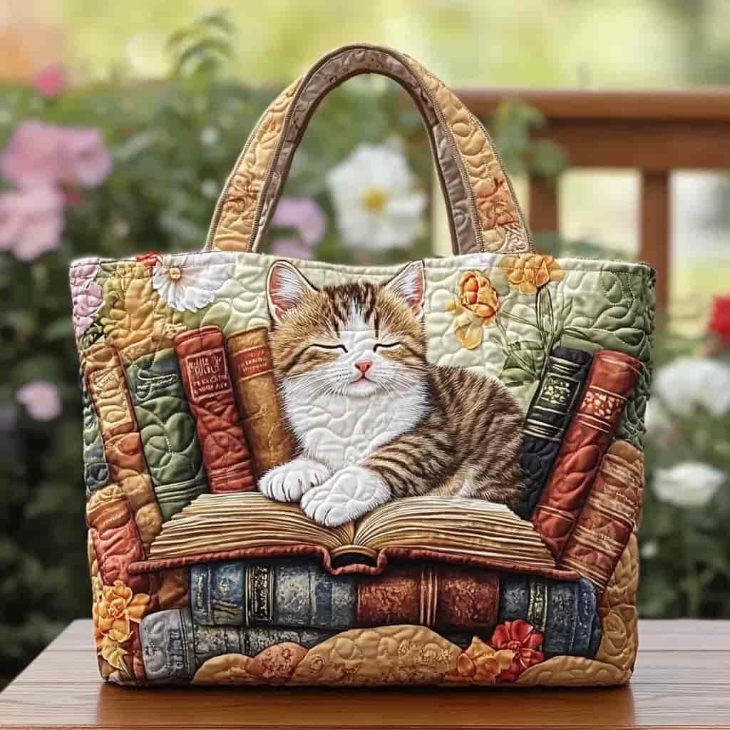 Hebe | Bolso Tote Acolchado Gato Dorado