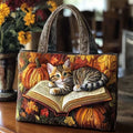 Ingaret | Bolso Tote Acolchado Gatito, Libros y Calabazas