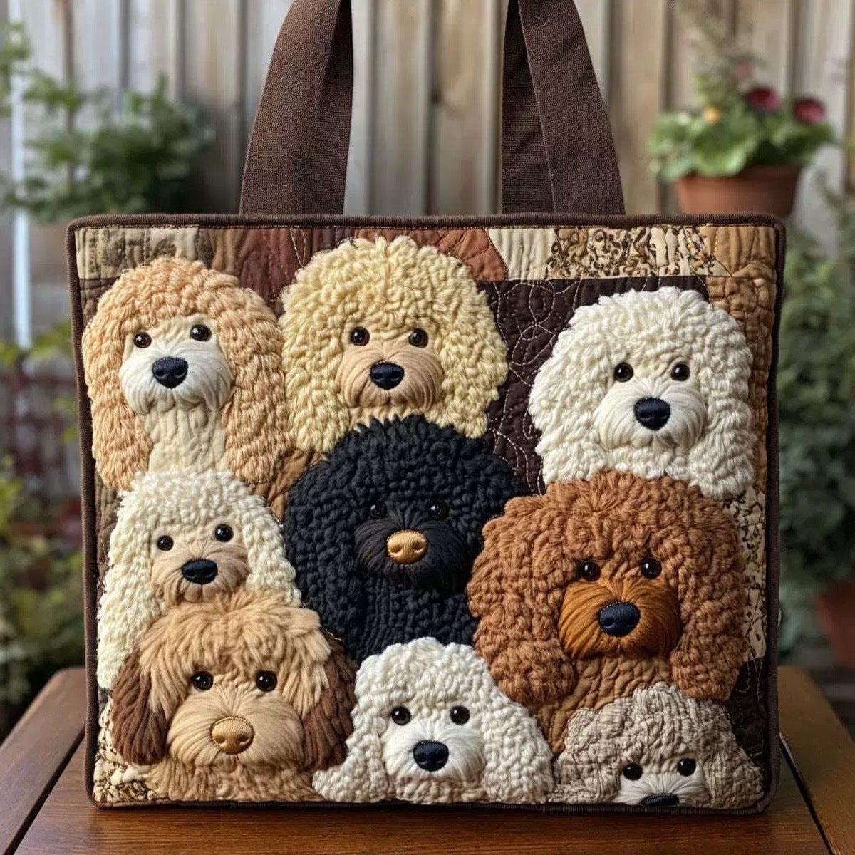 Zenobia | Bolso Tote Acolchado Cachorros Doodle